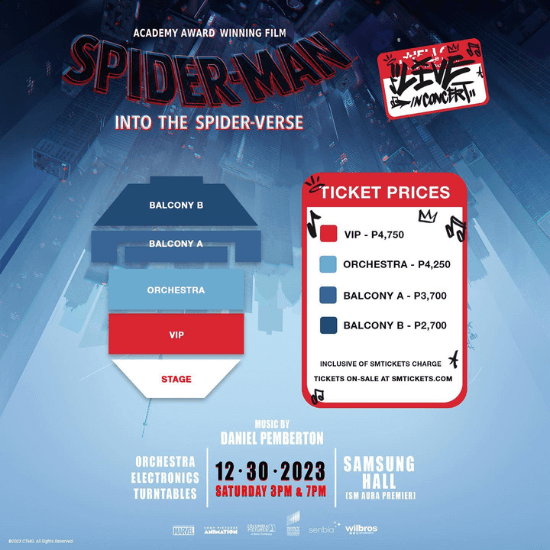 Here are the ticket prices for 'SpiderMan Into the SpiderVerse' live